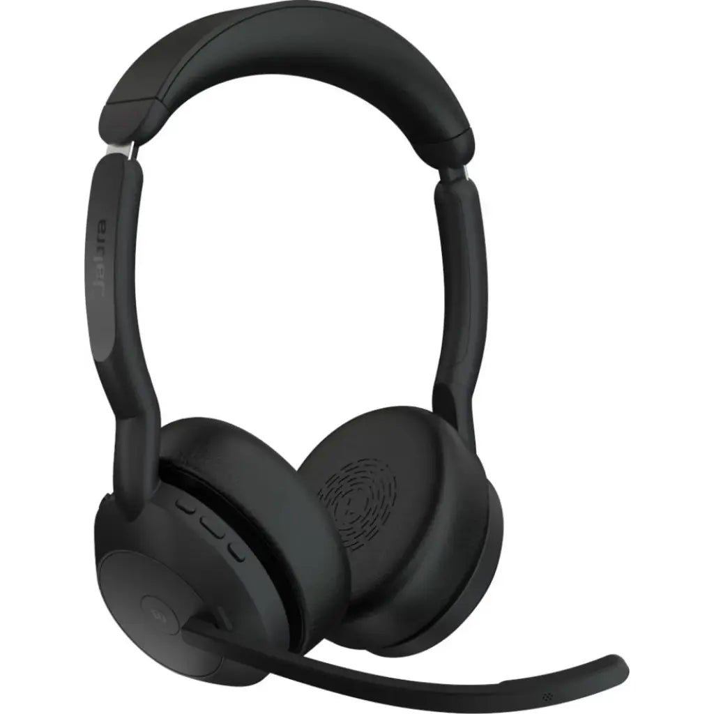 Jabra Evolve2 55 MS Stereo Wireless Bluetooth Headset with Active Noise Cancellation and USB-C Adapter