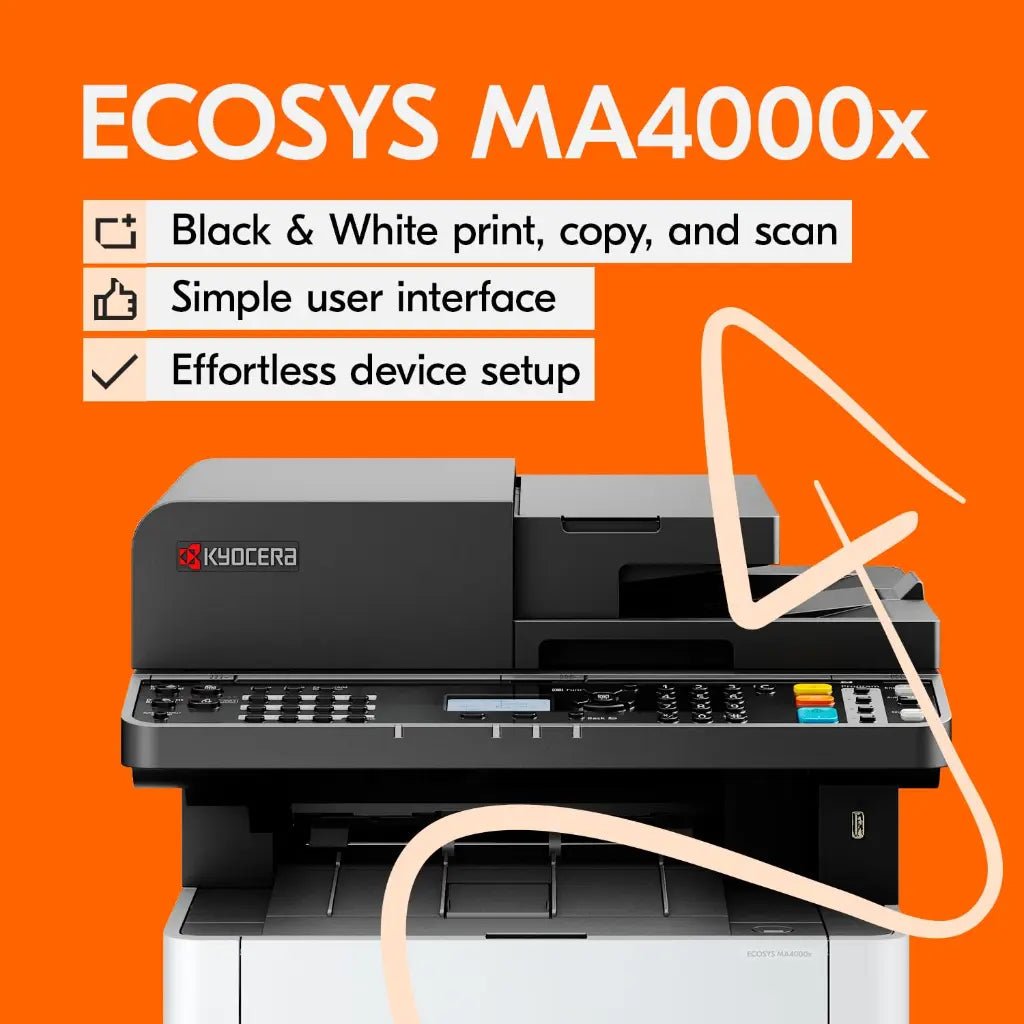 Kyocera ECOSYS MA4000X 42ppm Monochrome Laser Multifunction Printer with Duplex Printing and Network Connectivity