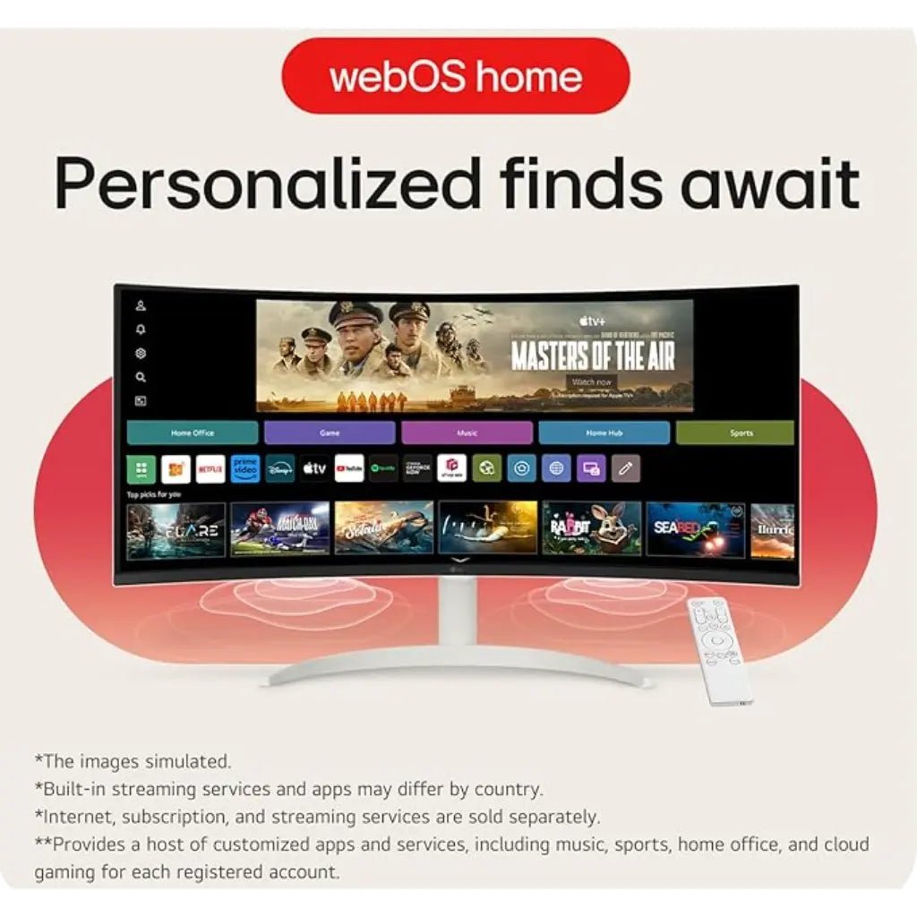 LG 34-inch UltraWide Curved WQHD Smart Monitor with webOS (34SR65QC-W)