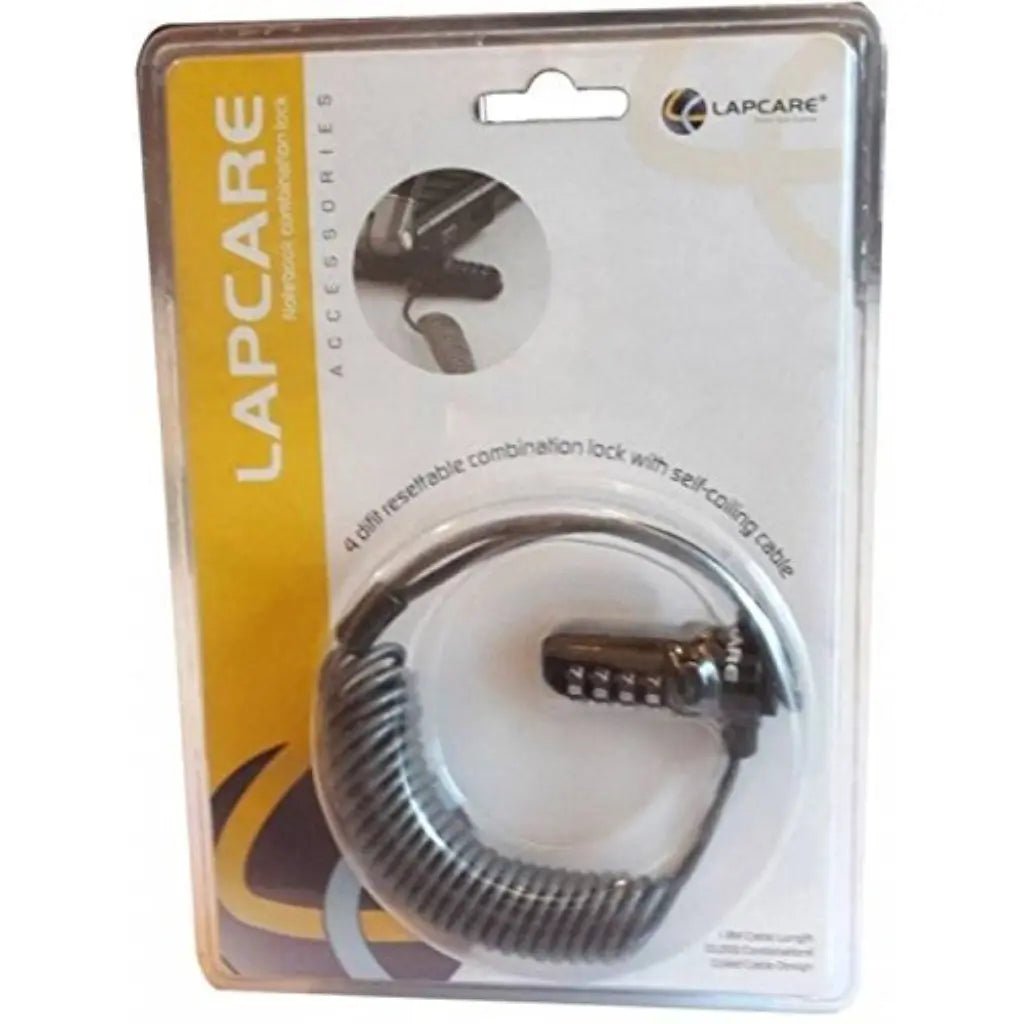 Lapcare 1.8m Coiled Cable Notebook Combination Security Lock