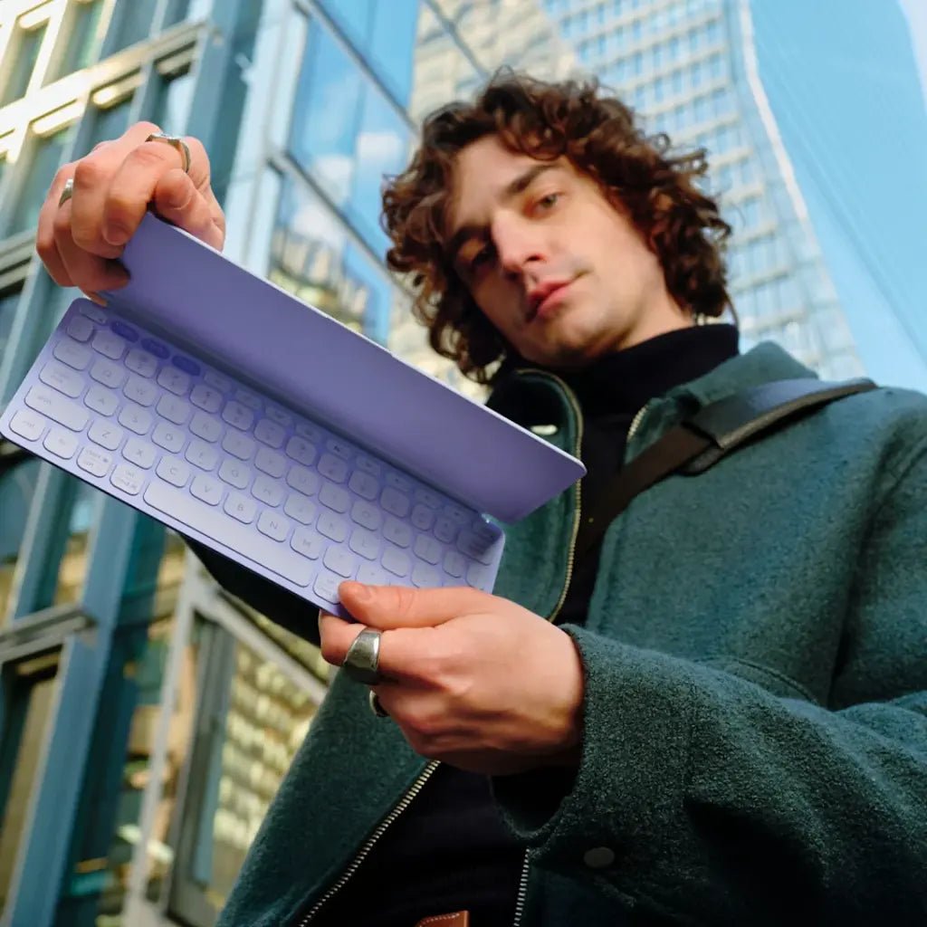 Logitech Keys-To-Go 2 Ultra-Portable Universal Wireless Bluetooth Keyboard with Protective Cover - Lilac