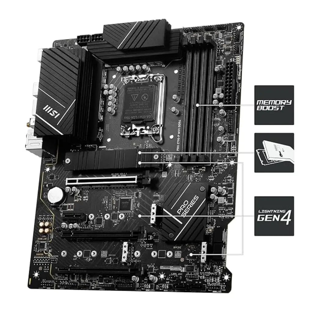 MSI PRO Z790-P WIFI 6E Intel Z790 LGA1700 DDR4 ATX Motherboard for 12th/13th/14th Gen Intel Core Processors