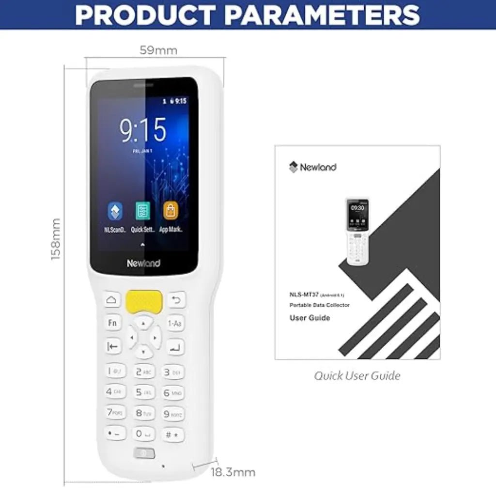 Newland NLS-MT37-7K Android 8.1 Rugged Portable Data Terminal with 2.8-Inch Touchscreen and Integrated 2D Barcode Scanner