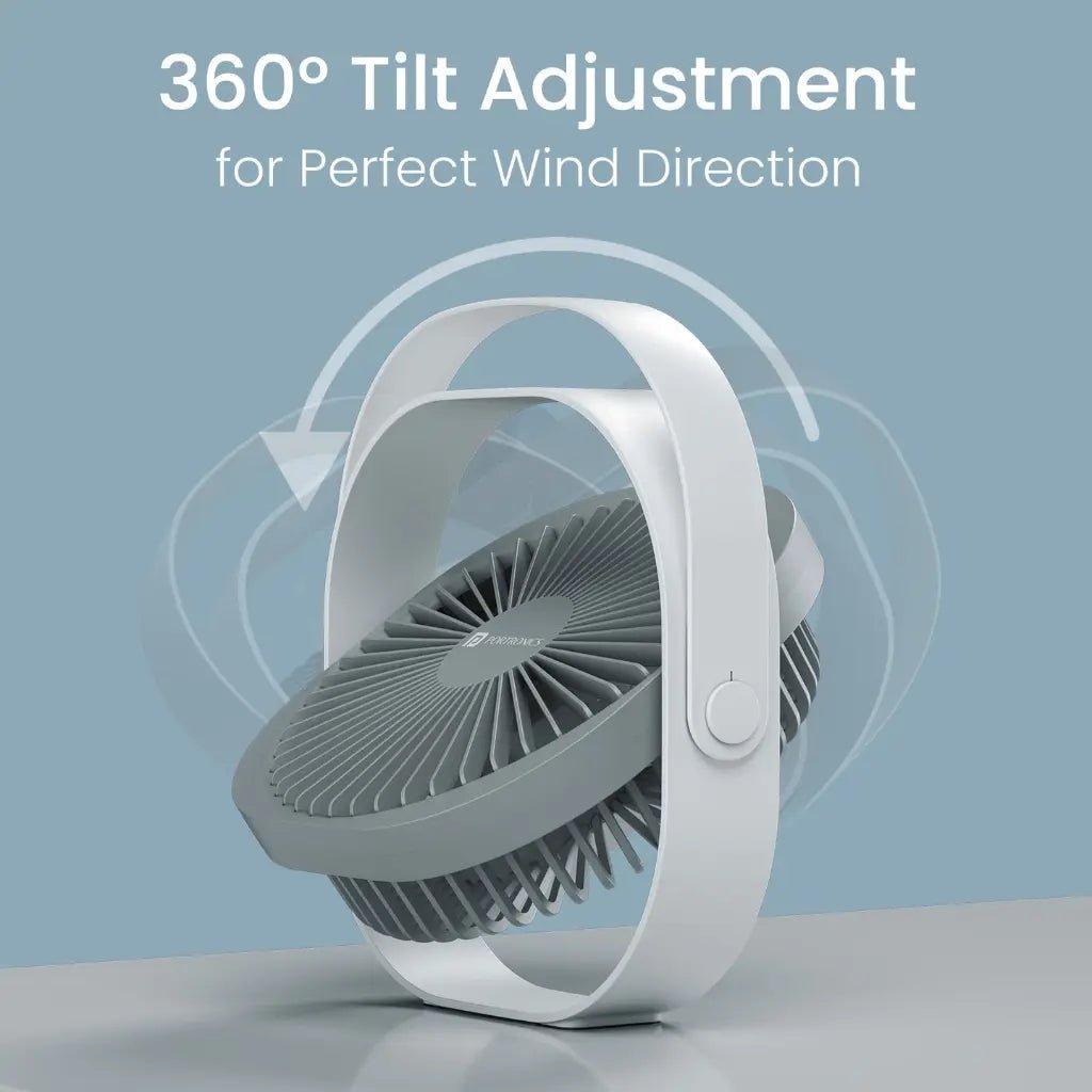 Portronics CoolCube POR 3051 Portable Rechargeable Desktop Fan with 2400mAh Battery - Compact Cooling Solution