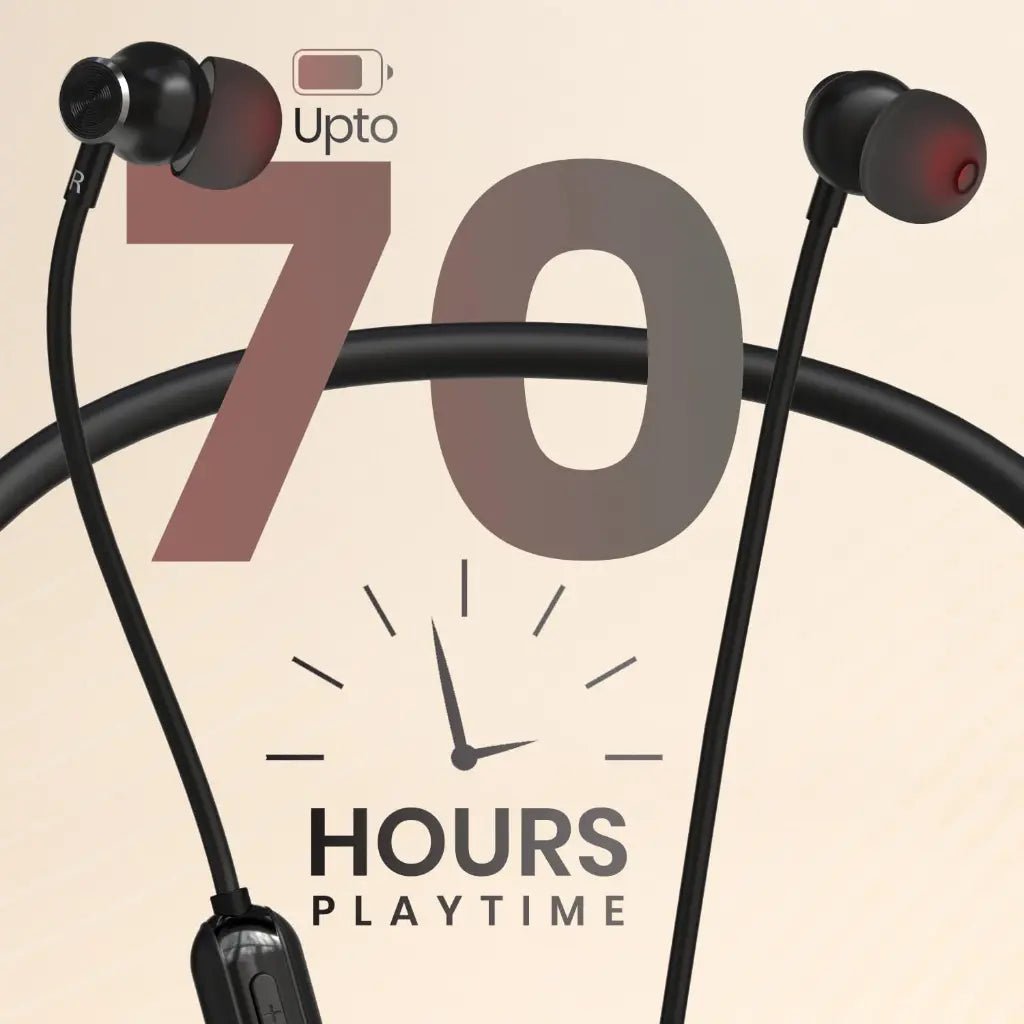 Portronics Harmonics Y2 (POR 3109) Wireless Bluetooth 5.3 In-Ear Neckband Earphones with 70 Hours Playtime