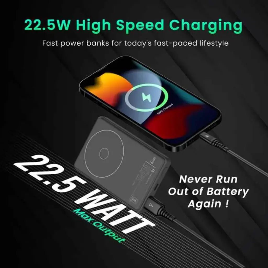 Portronics Luxcell Wireless Mini 10K (POR 2178) 10000mAh Portable Power Bank with Wireless Charging