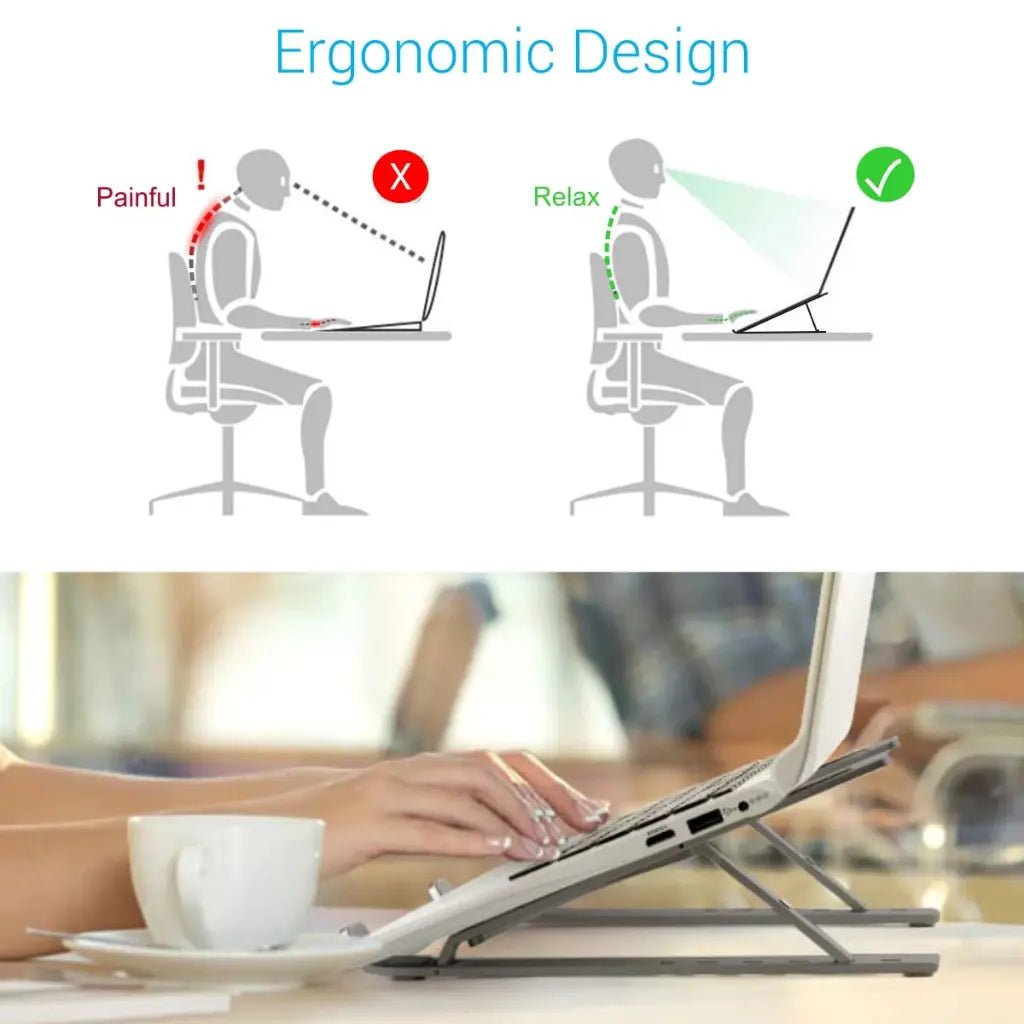 Portronics My Buddy K POR 421 Ergonomic Adjustable Aluminum Laptop Stand for Desk
