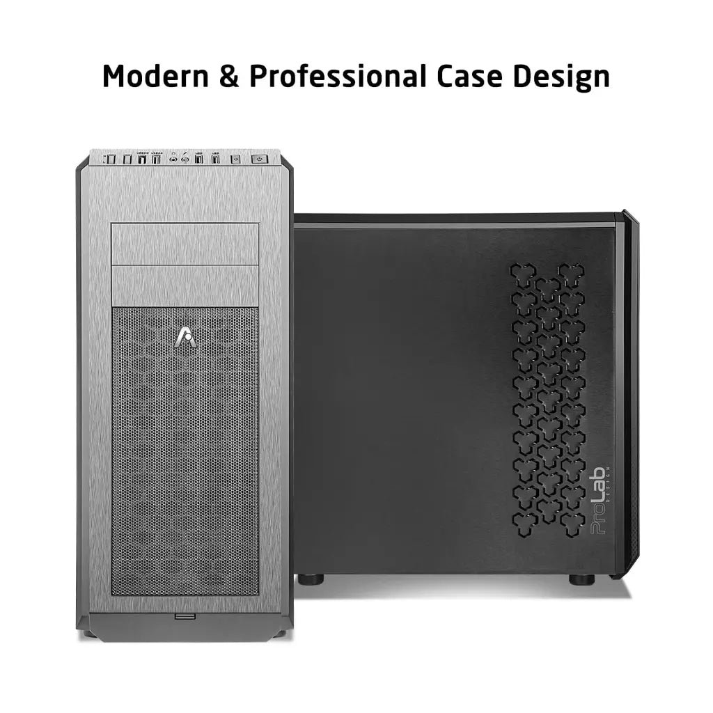 Prolab Design AI748 Full-Tower Workstation Case with High Airflow Mesh Front Panel - Black