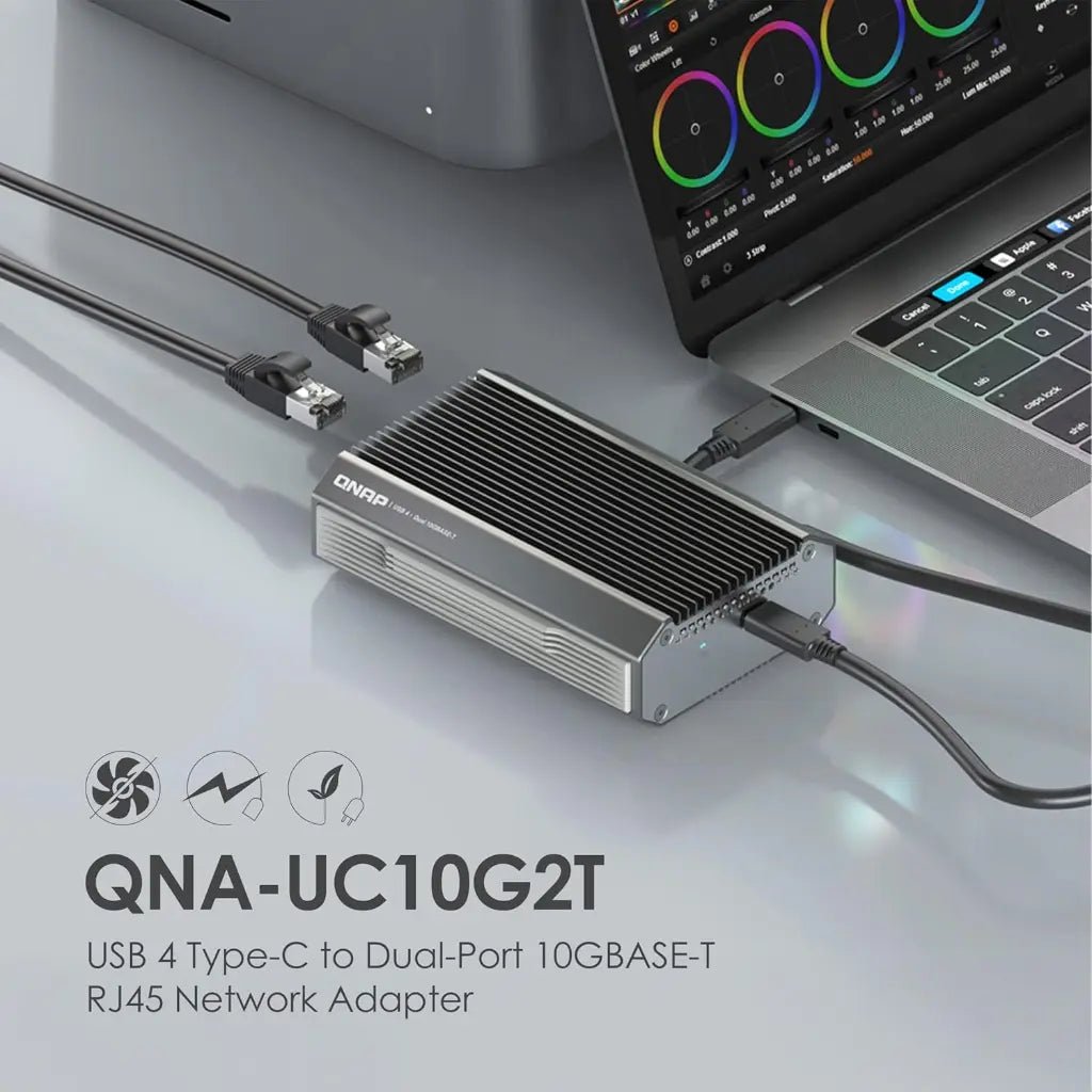 QNAP QNA-UC10G2T USB4 to Dual-Port 10GBASE-T RJ45 Network Adapter