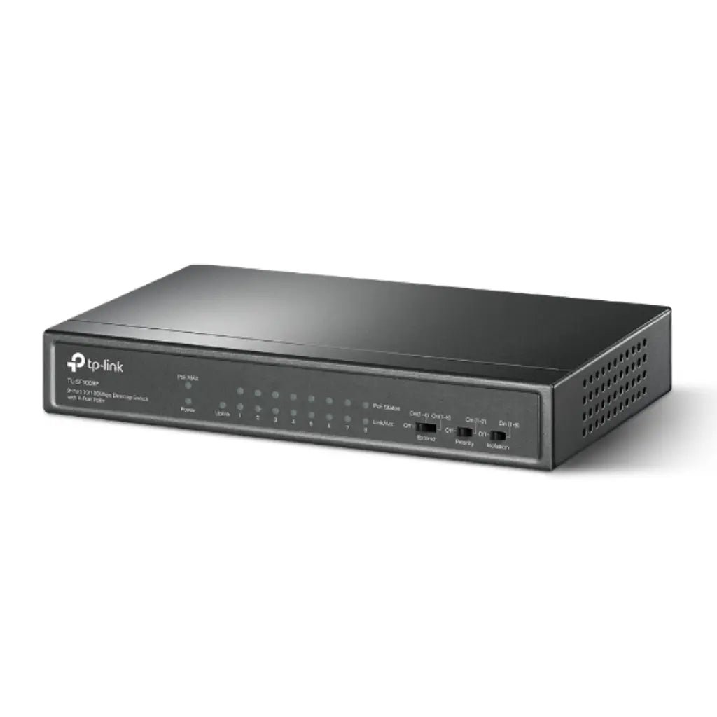 TP-Link TL-SF1009P 9-Port 10/100Mbps Desktop Switch with 8 PoE+ Ports (65W Power Budget)