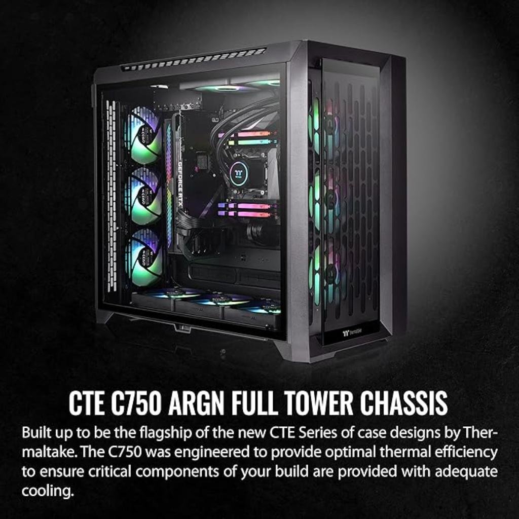 Thermaltake CTE C750 TG ARGB E-ATX Full Tower Tempered Glass High-Airflow PC Gaming Case