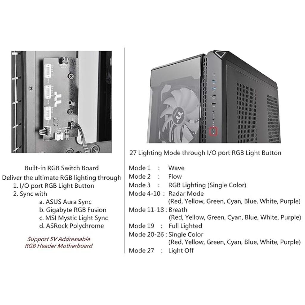 Thermaltake View 51 Tempered Glass ARGB Black E-ATX Full Tower PC Gaming Case