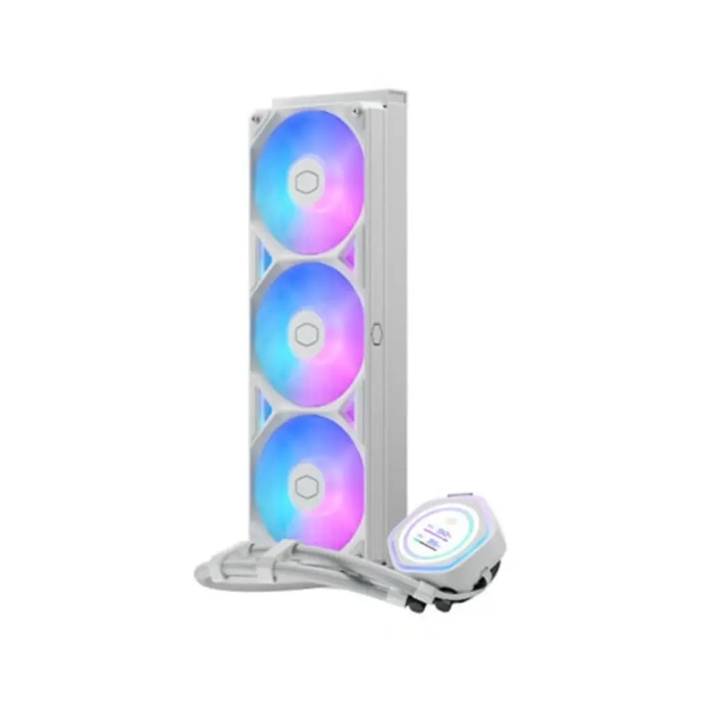 Cooler Master MasterLiquid Atmos II 360mm ARGB AIO Liquid CPU Cooler with LCD Display – White Edition