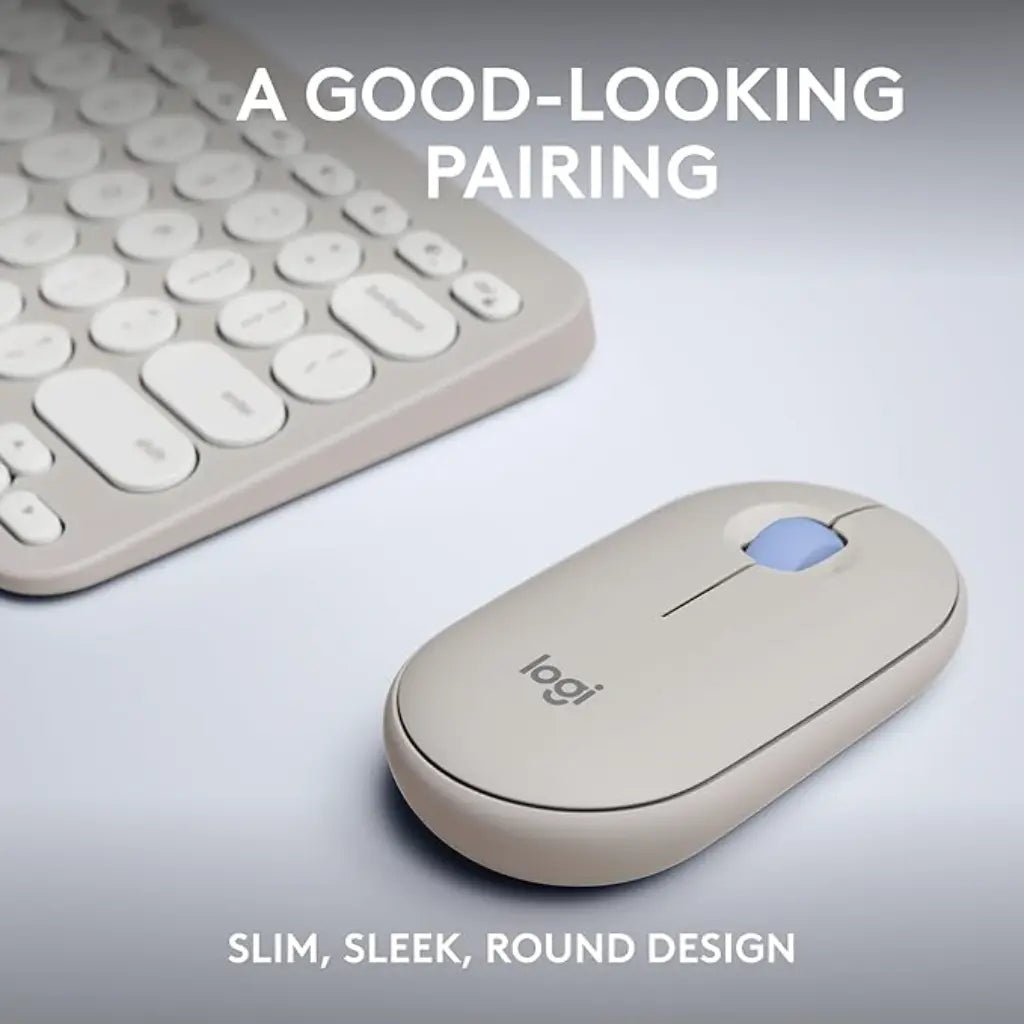 Logitech Pebble 2 Multi-Device Bluetooth Wireless Keyboard and Mouse Combo - Tonal Sand
