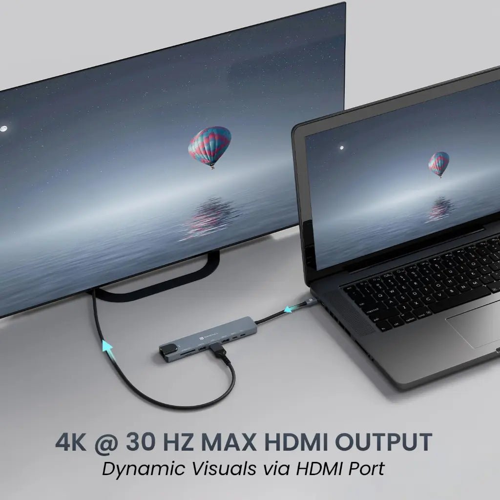 Portronics Mport 8 (POR 2149) 8-in-1 USB-C Hub with 4K HDMI and 100 Mbps Ethernet
