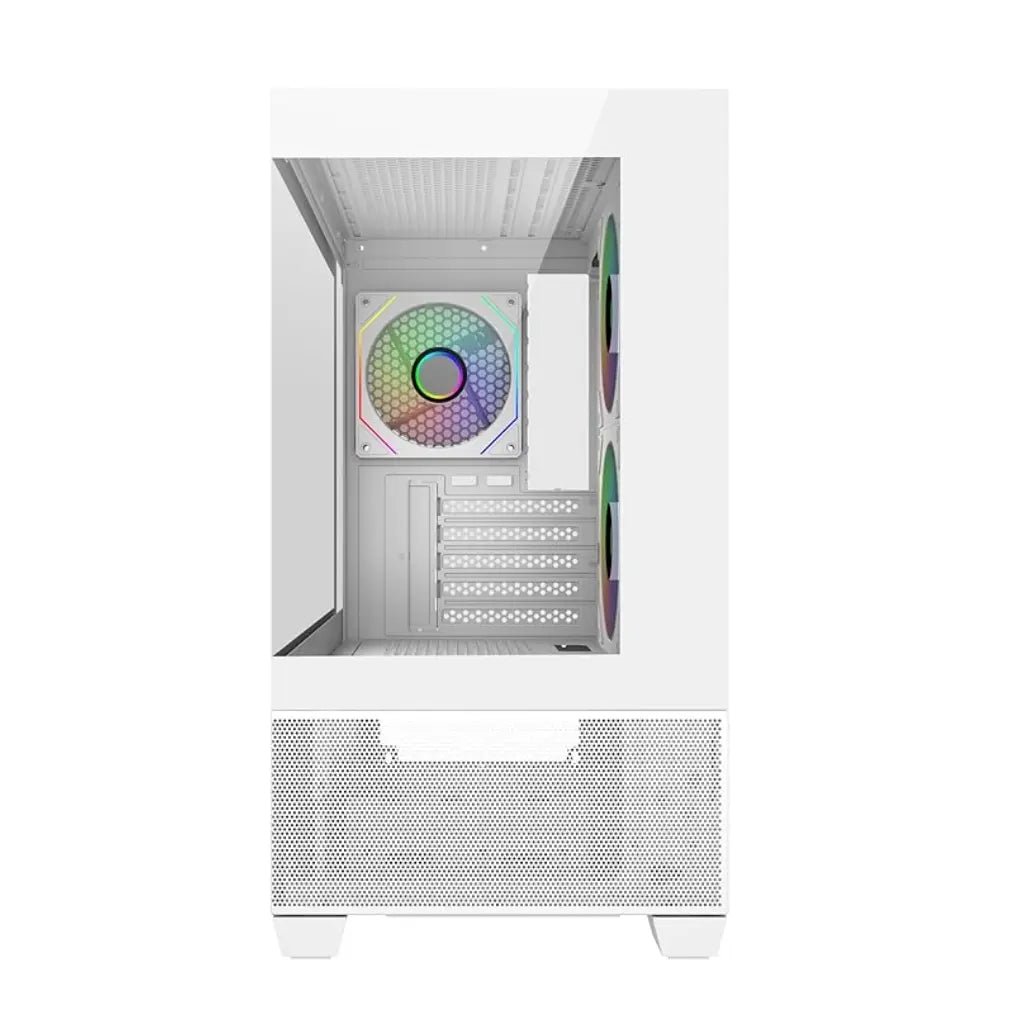 Cooler Master Elite 490 mATX Mid-Tower Computer Case with Dual Tempered Glass Panels - White