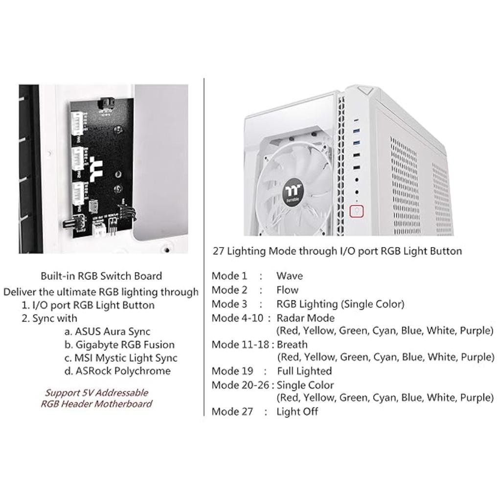 Thermaltake View 51 Tempered Glass ARGB Snow Edition E-ATX Full Tower PC Gaming Case