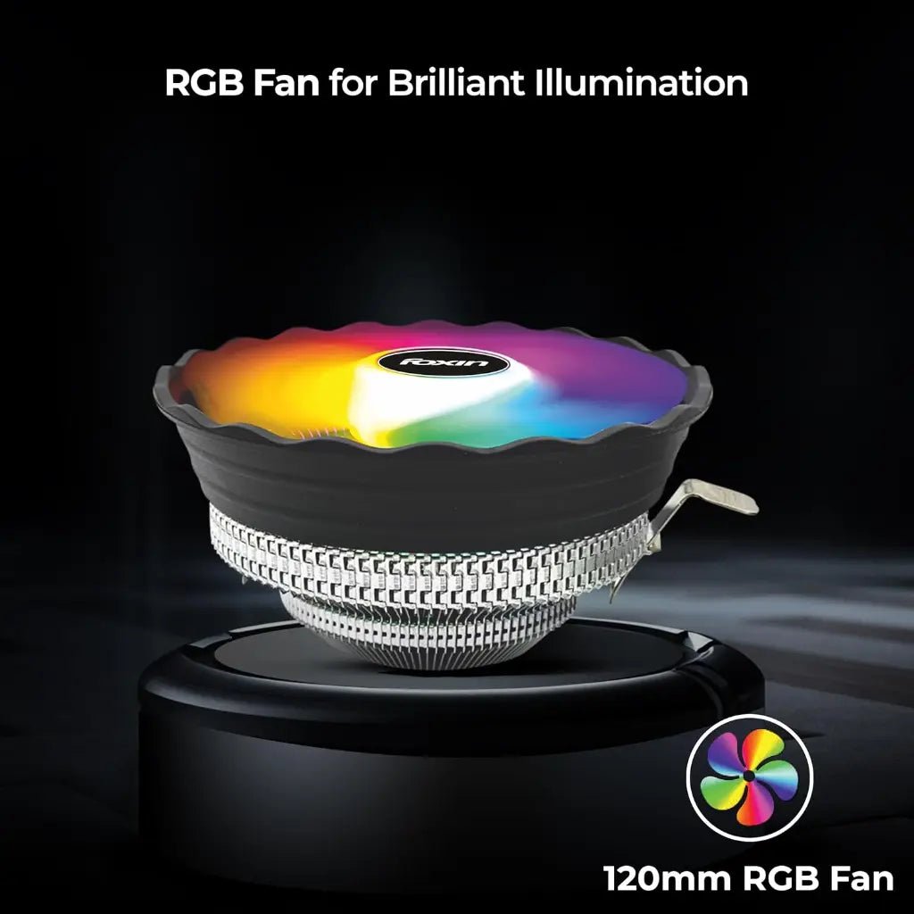 Foxin FCF 002 120mm RGB CPU Cooling Fan with Hydramatic Bearing - High Performance Silent Cooler