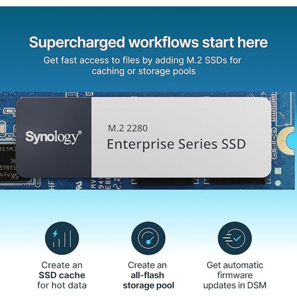 Synology SNV5420 800GB M.2 2280 NVMe PCIe Gen3 x4 SSD for NAS Caching and High-Performance Workloads