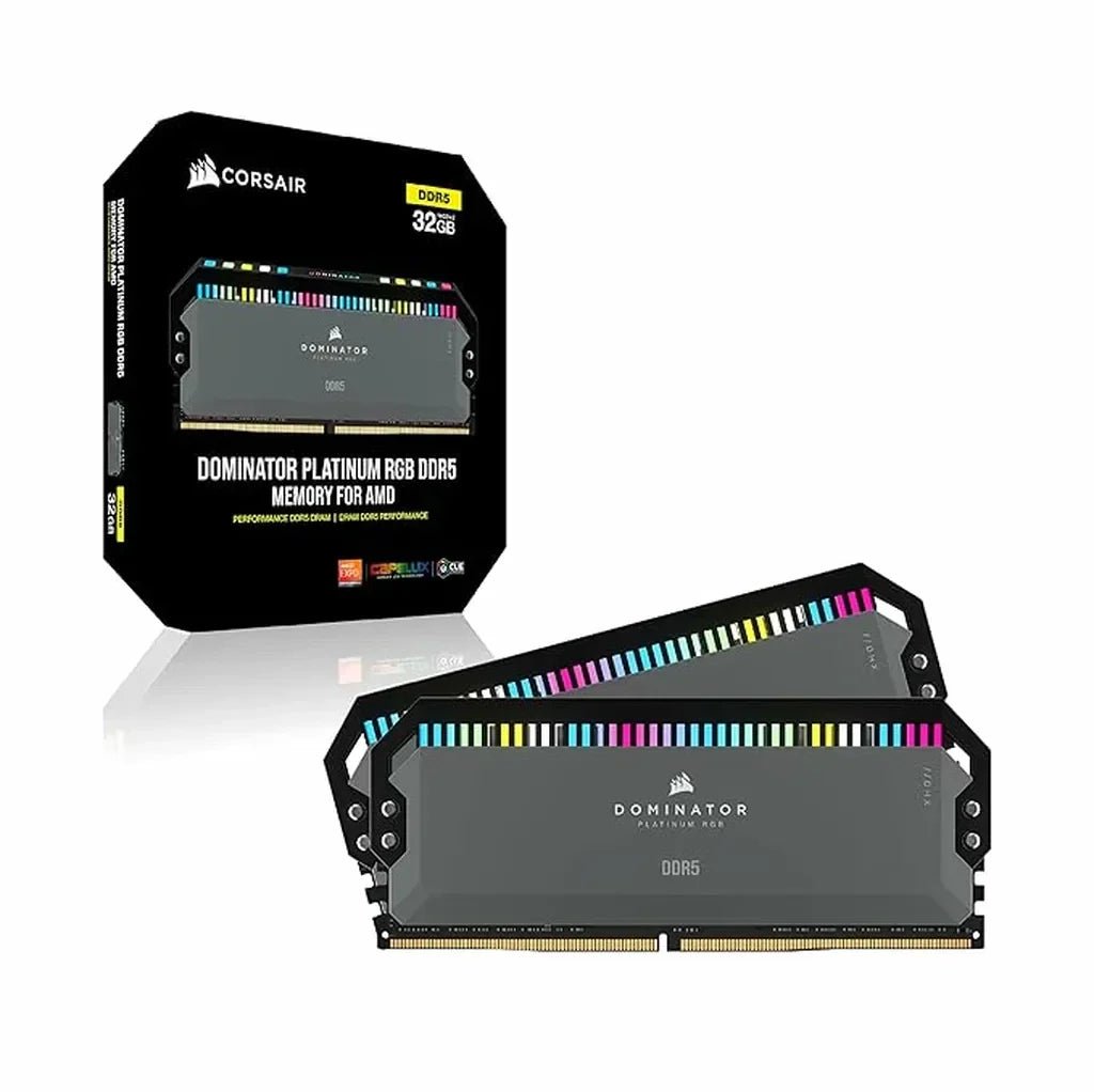Corsair Dominator Platinum RGB 64GB (2x32GB) DDR5 6000MHz CL30 High-Performance Gaming Desktop Memory Kit