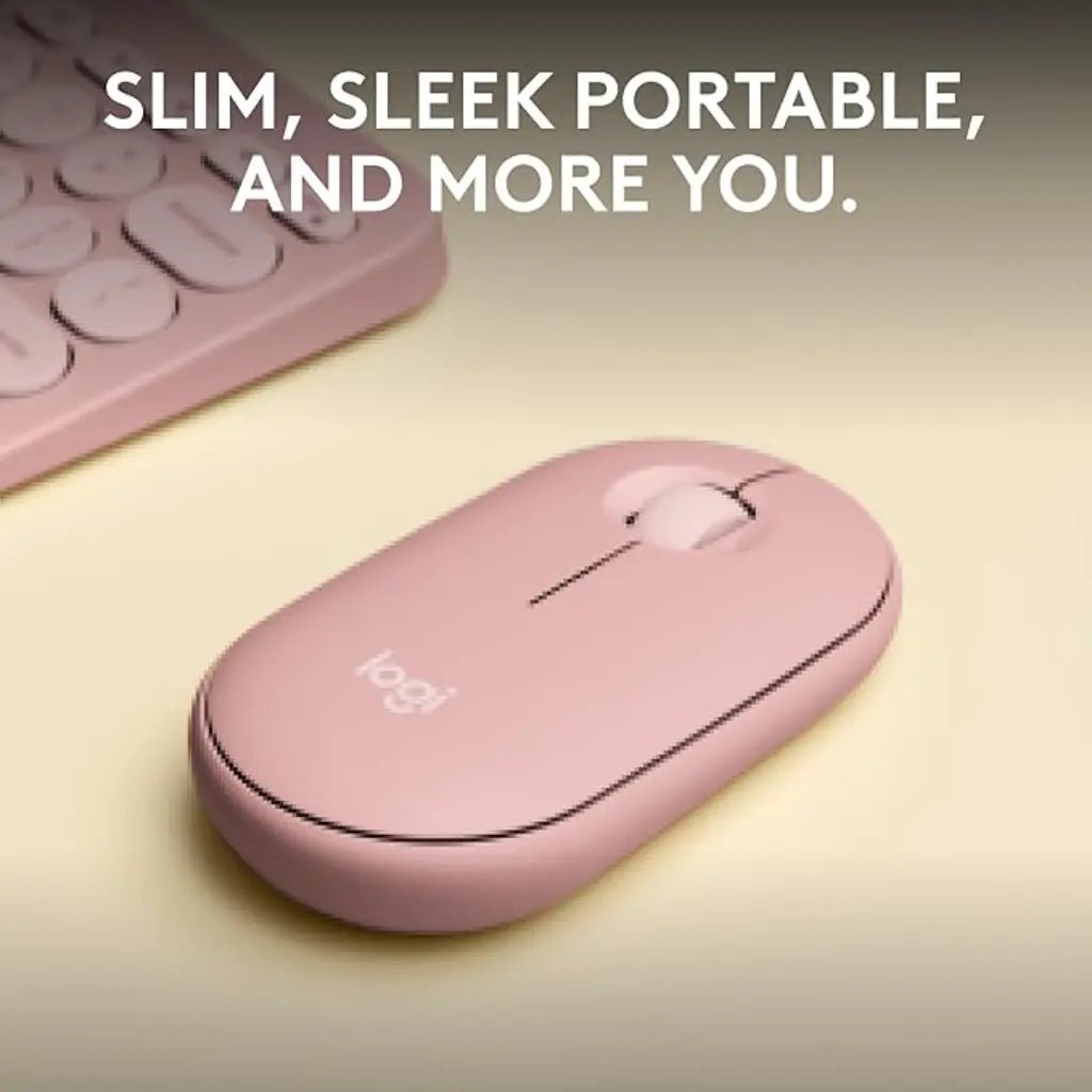 Logitech Pebble Mouse 2 M350s Slim Multi-Device Bluetooth Wireless Mouse - Rose