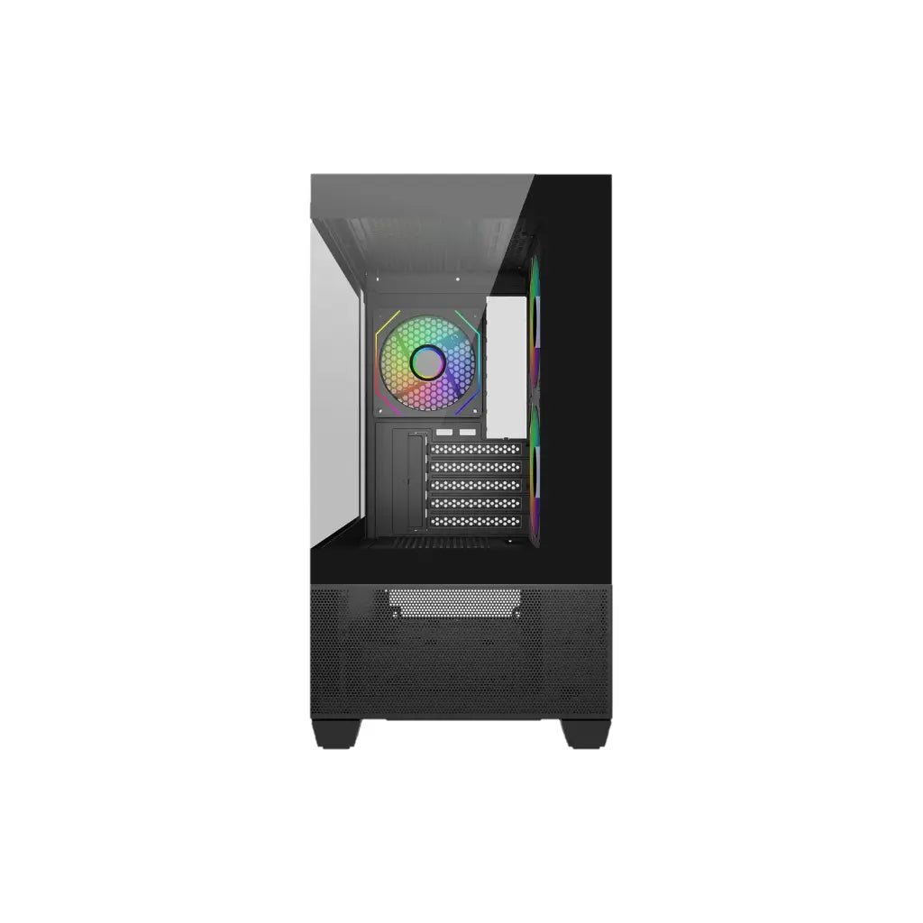 Cooler Master Elite 490 mATX Mid-Tower Computer Case with Dual Tempered Glass Panels - Black
