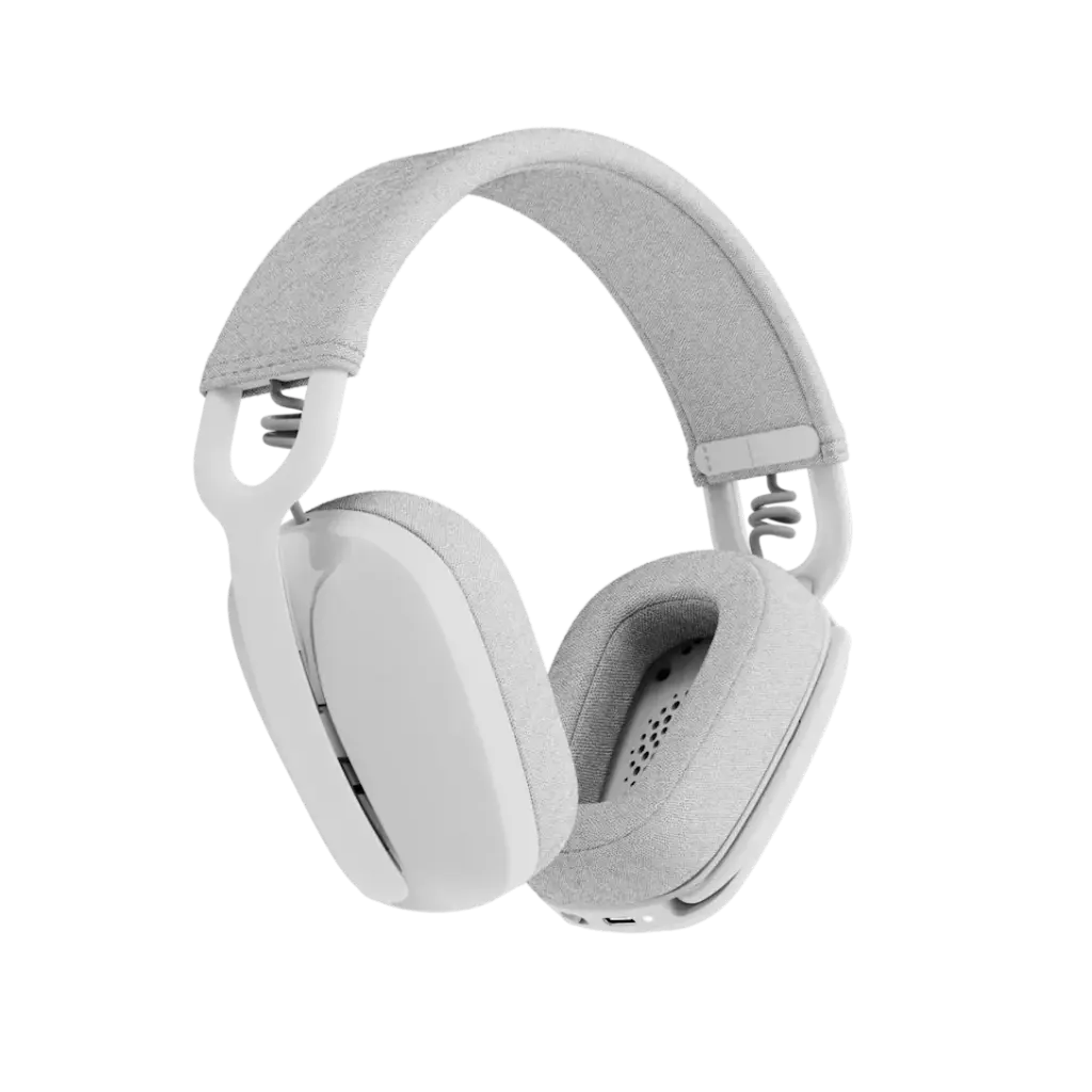 Logitech Zone Vibe 100 Lightweight Wireless Over-Ear Headphones with Noise-Cancelling Microphone - Off White