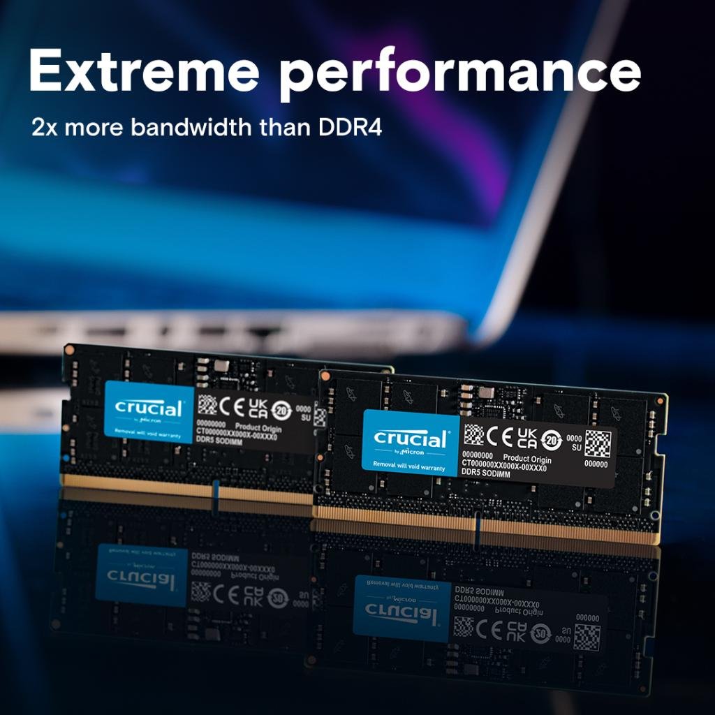 Crucial 48GB DDR5 5600MHz CL46 SODIMM Laptop Memory Module