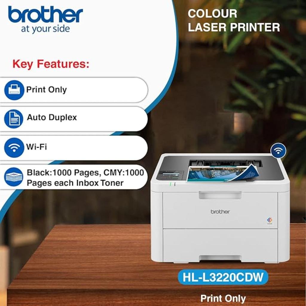 Brother HL-L3220CDW Compact Wireless Color Laser Printer with Automatic Duplex Printing