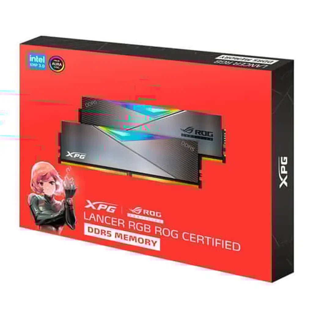 XPG LANCER ROG Certified 32GB (2x16GB) DDR5 6600MHz CL32 RGB Gaming Desktop RAM - Black