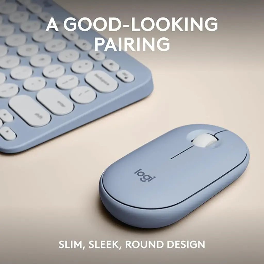 Logitech Pebble 2 Slim Multi-Device Wireless Bluetooth Keyboard and Mouse Combo - Tonal Blue