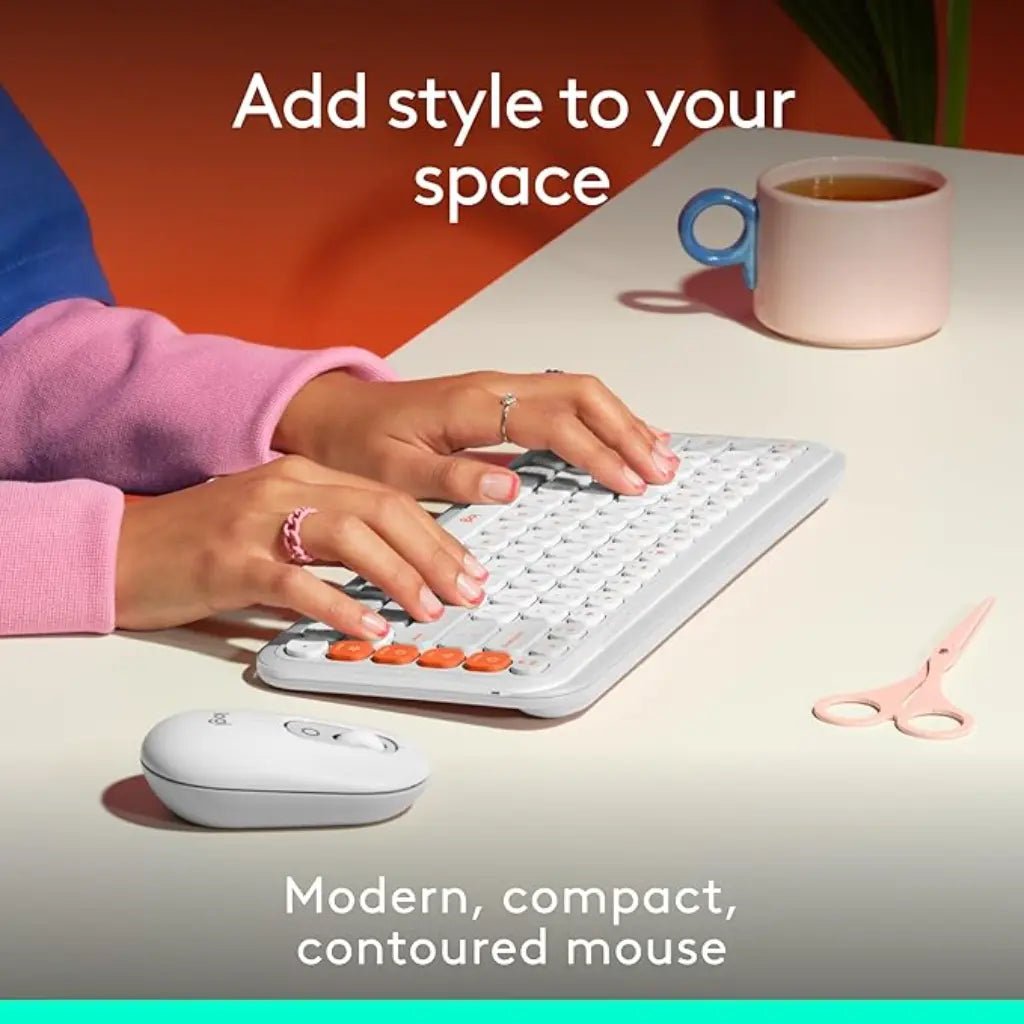 Logitech POP Multi-Device Bluetooth Wireless Mouse with Customizable Emoji Button - Off White