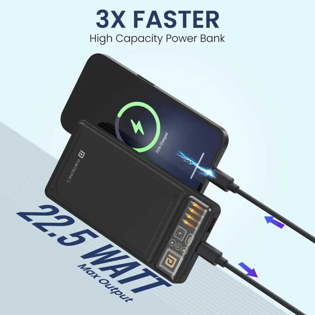 Portronics Luxcell C 10000mAh 22.5W Fast Charging Slim Power Bank (POR 2263)