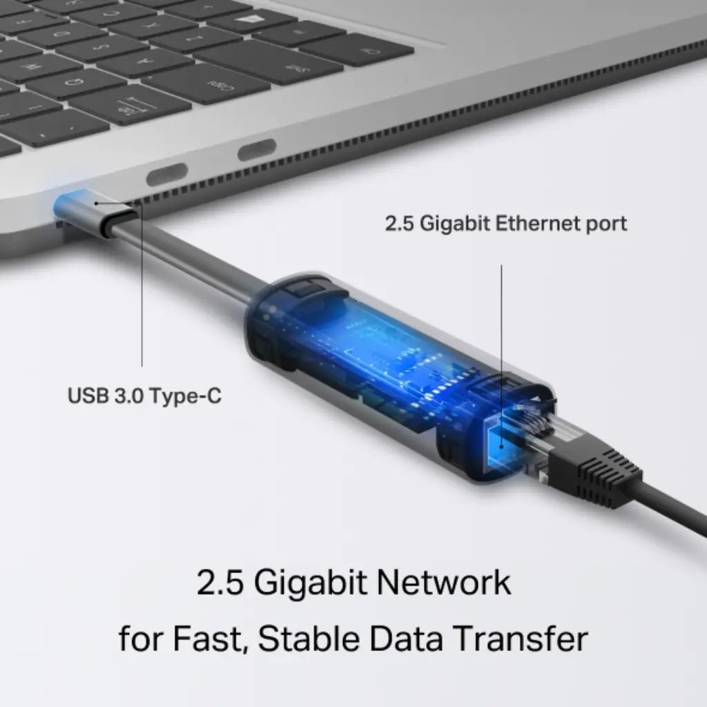 TP-Link UE302C USB Type-C to 2.5Gbps Gigabit Ethernet Network Adapter - High-Speed Wired LAN Converter