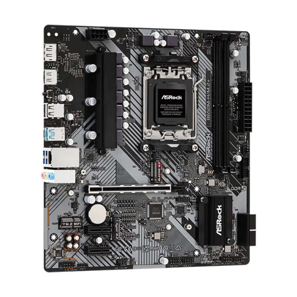 ASRock B650M-H/M.2+ AMD B650 Micro ATX AM5 Motherboard with DDR5 Support