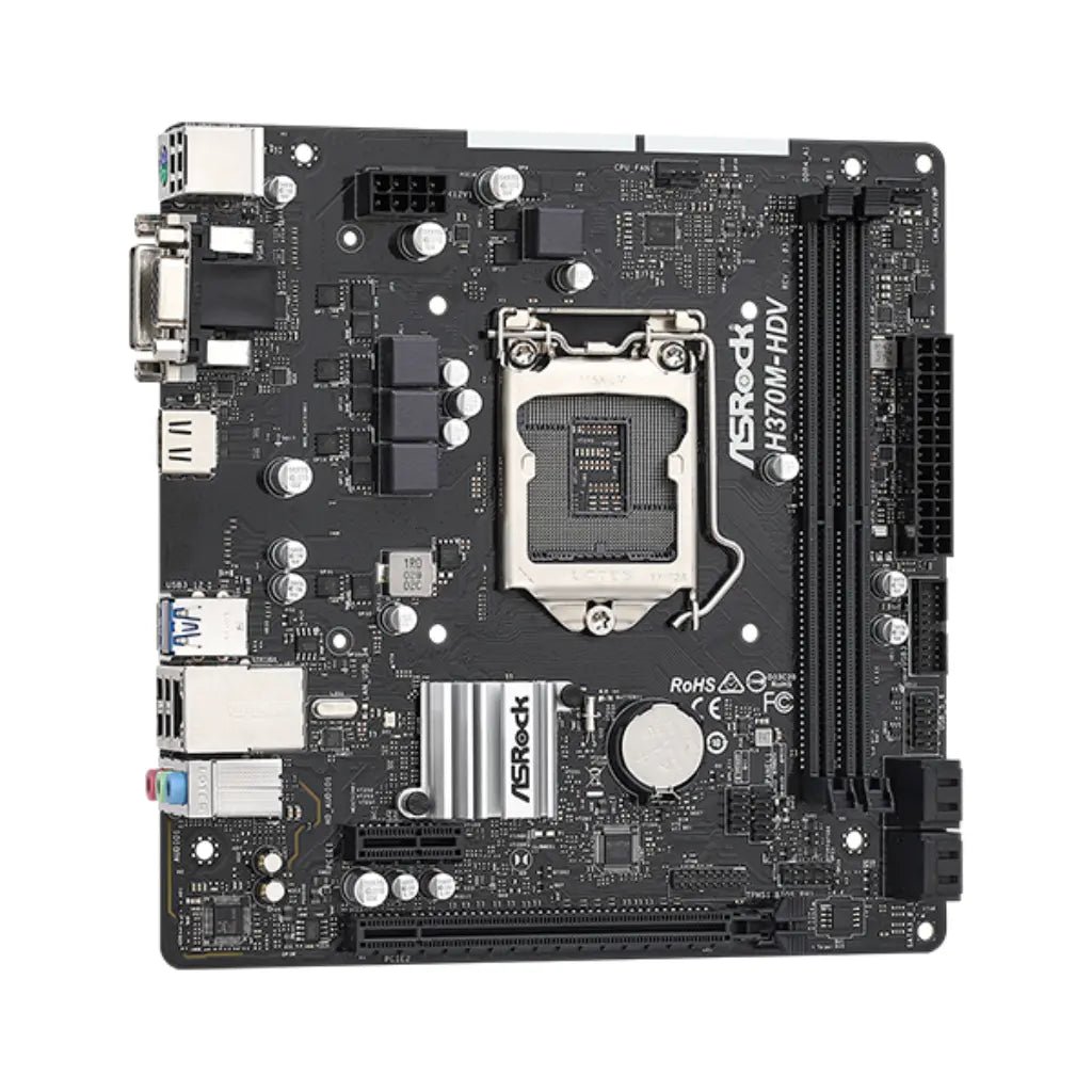 ASRock H370M-HDV Intel H370 LGA1151 DDR4 Micro ATX Motherboard for 8th and 9th Gen Intel Core Processors