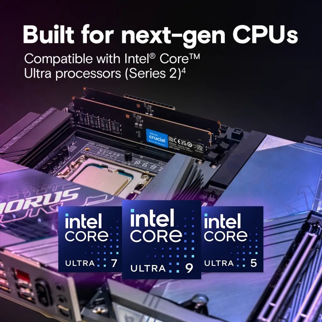 Crucial 128GB (2x64GB) DDR5 6400MHz CL52 CUDIMM Desktop Memory Kit