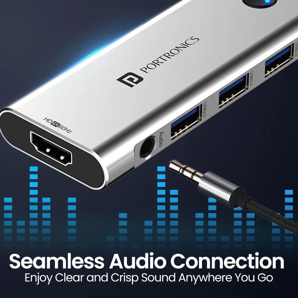 Portronics Mport One (POR 2349) 9-in-1 USB-C Hub with 4K 60Hz HDMI Output