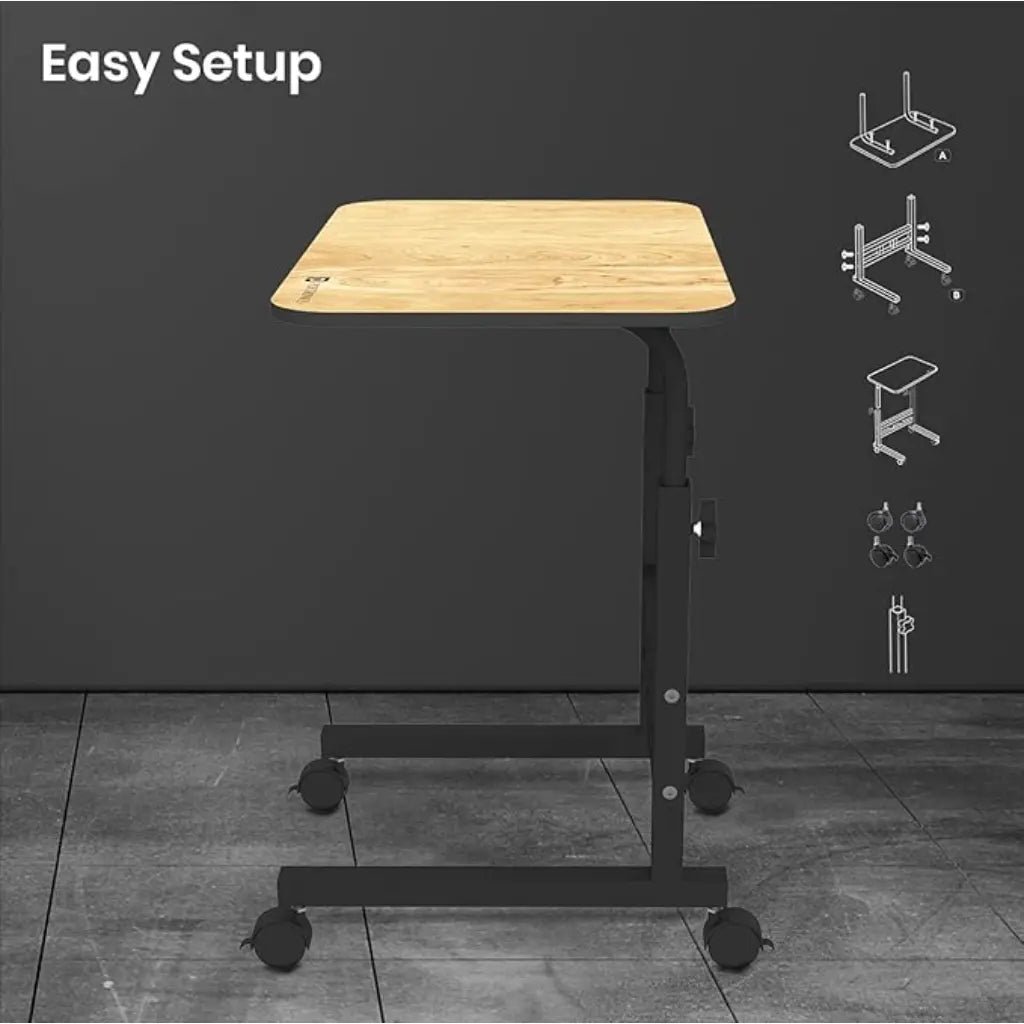 Portronics My Buddy D POR 1376 Ergonomic Adjustable Portable Laptop Desk with Rolling Wheels