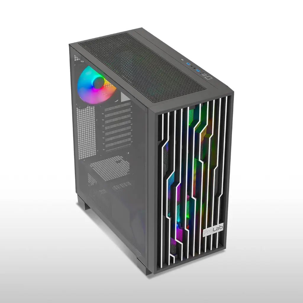 ProLab Design AI848 ARGB Mid-Tower ATX Workstation Cabinet with 4x140mm Fans and USB-C