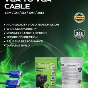 Kingfast 1.5 Meter VGA Male to Male High-Definition Video Cable