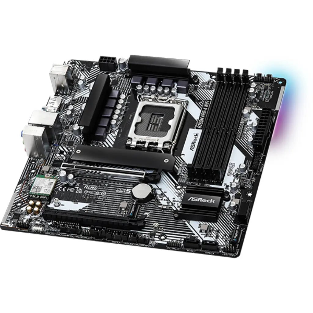 ASRock B760M PRO-A WIFI Intel LGA1700 DDR5 Micro-ATX Motherboard with Wi-Fi 6E Support