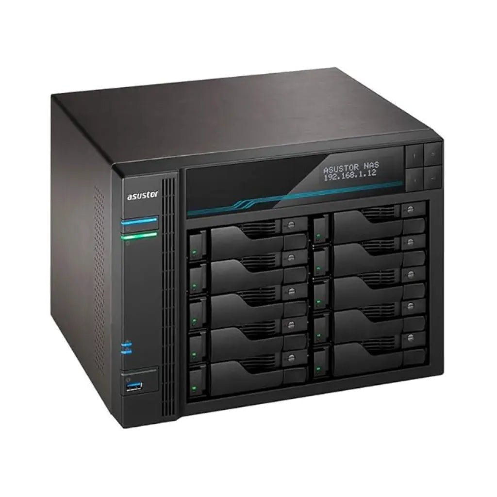 ASUSTOR Lockerstor 10 AS6510T 10-Bay High-Performance Diskless NAS with Dual 10GbE and 2.5GbE Connectivity