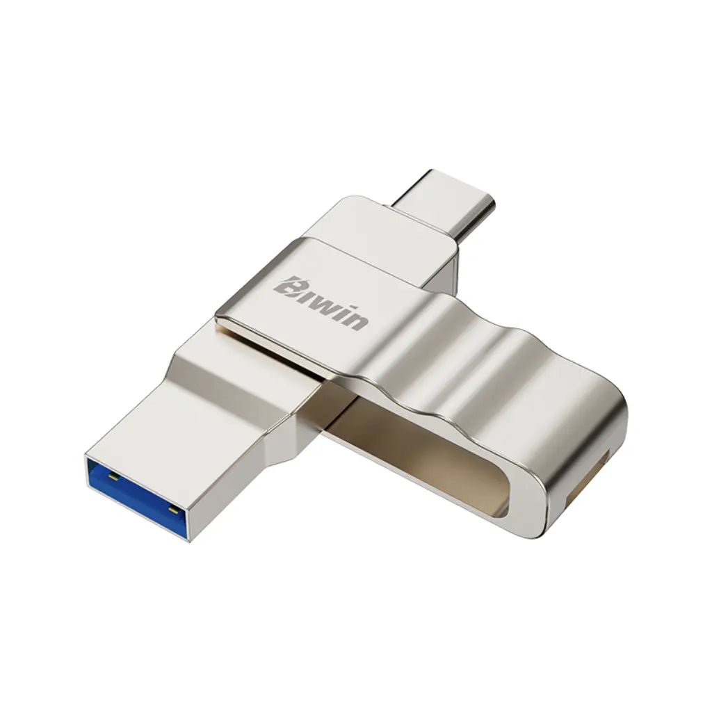 Biwin UD150 128GB Dual Port USB Flash Drive (USB-A & USB-C) with 360° Swivel Design