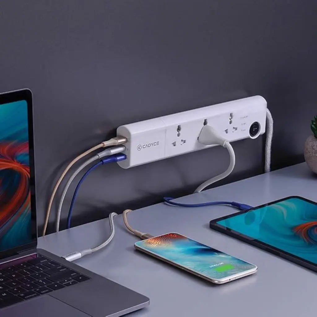Cadyce CA-3SPS 3-Socket Surge Protector with 30W USB-C Power Delivery Fast Charging