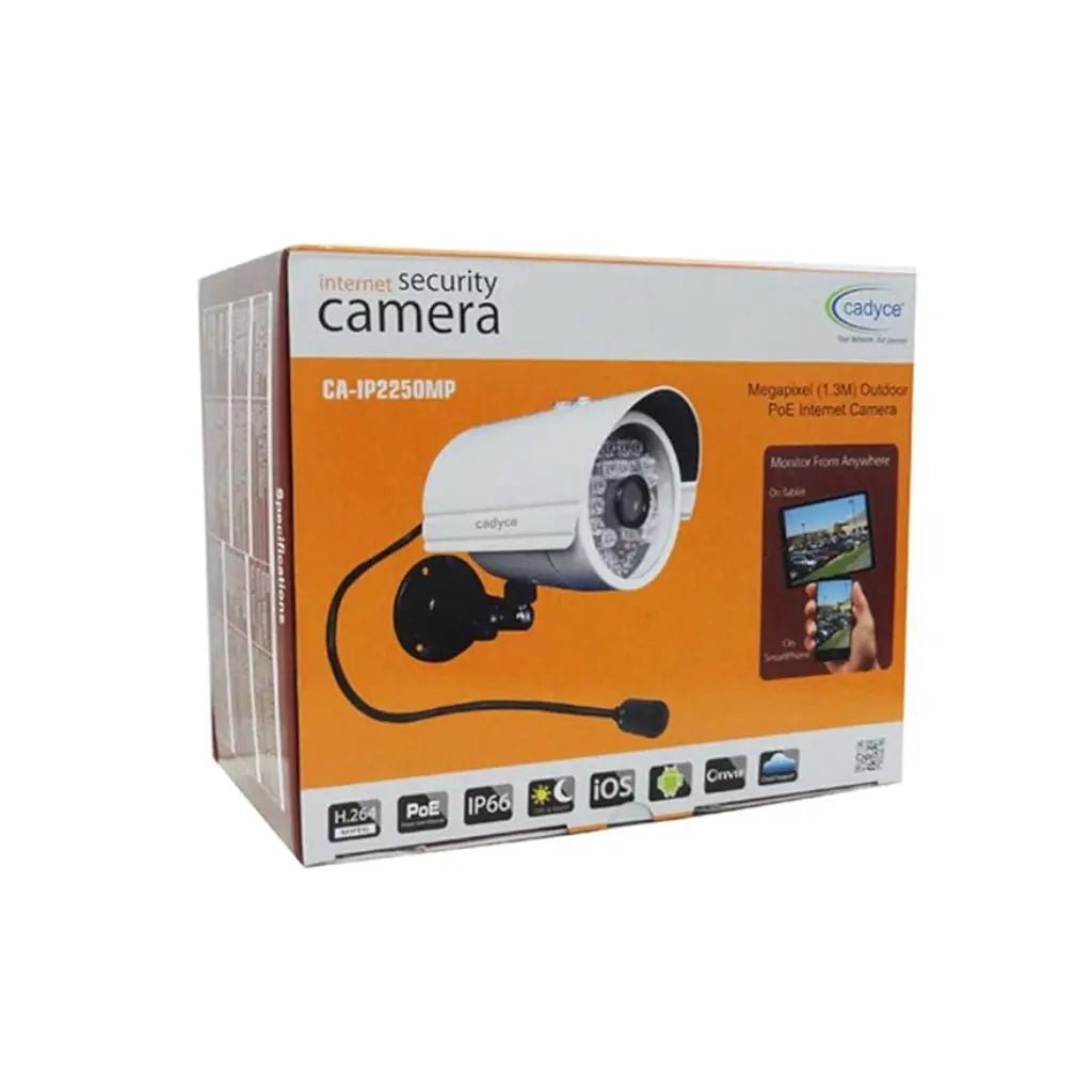 Cadyce CA-IP225OMP 1.3MP Outdoor Bullet IP Security Camera with Infrared Night Vision and IP66 Weatherproof Rating