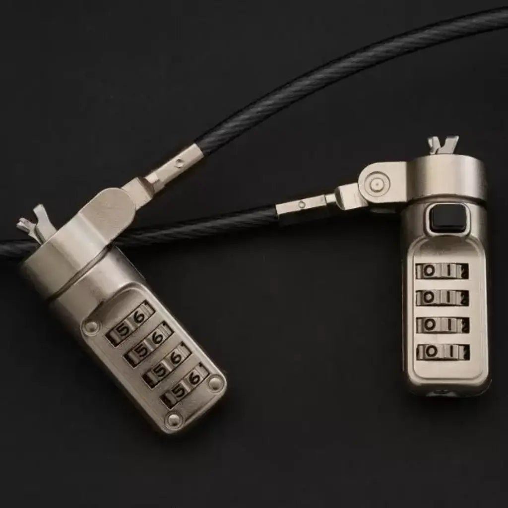 Cadyce CA-NWCLK 4-Digit Combination Numbered Wedge Cable Lock with Twisted Steel Security Cable