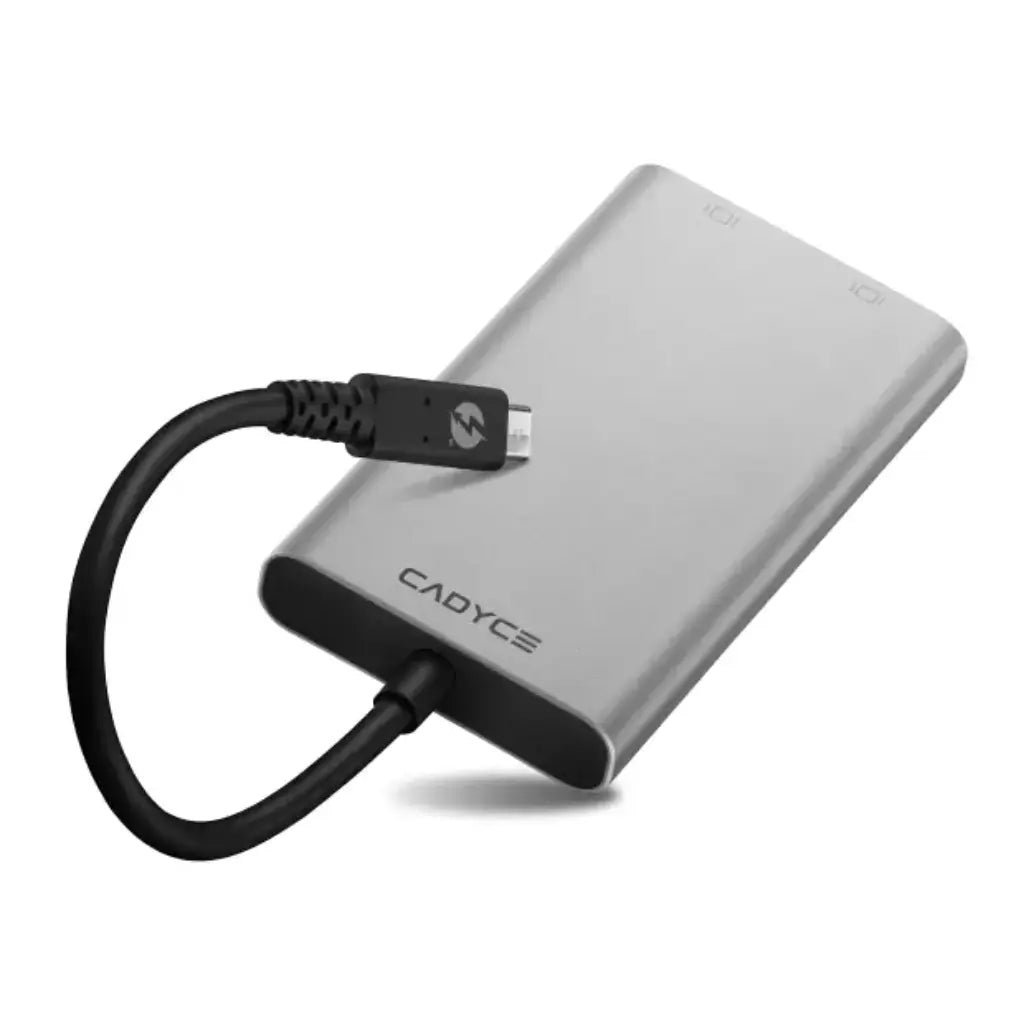 Cadyce CA-T3DP Thunderbolt 3 to Dual DisplayPort Adapter - Supports Dual 4K or Single 5K Resolution