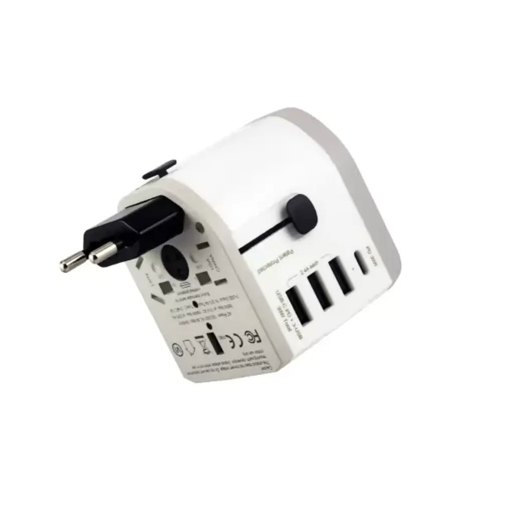 Cadyce CA-UTA 30W Universal Travel Adapter with USB-C Power Delivery and 3 USB Charging Ports