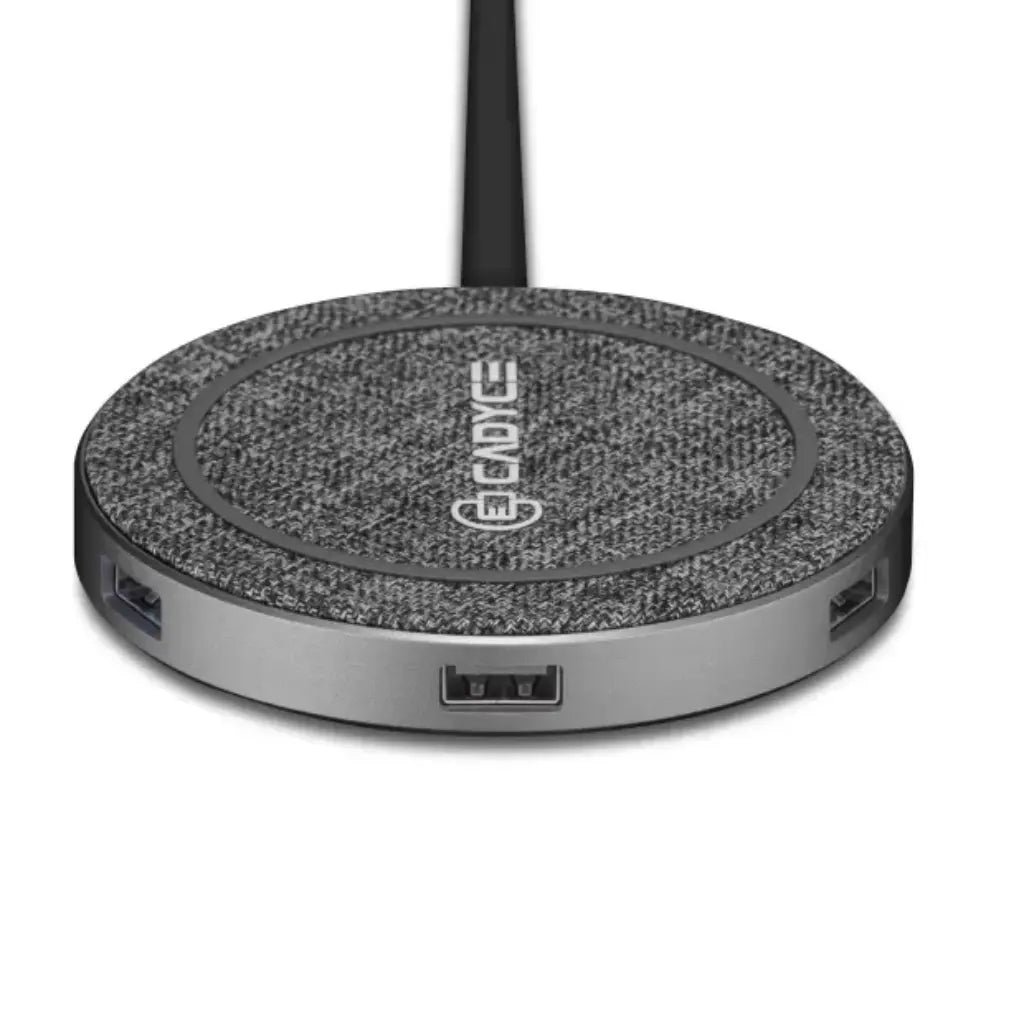 Cadyce CA-WCHP USB-C Multi-Port Docking Station with Integrated Qi Wireless Charging Pad